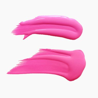 Beyaz arka planda lekeli ruj. Güzellik ve kozmetik geçmişi. Vektör pankartı, etiket, fırça darbesiyle el boyası akrilik yağ lekesi arka planı.