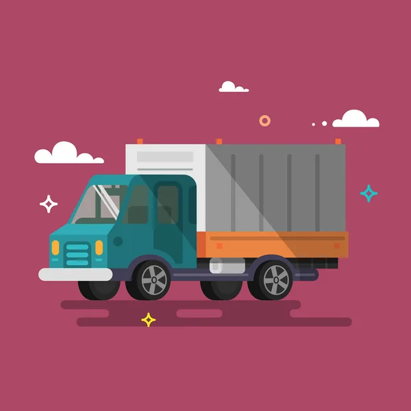 Векторная иллюстрация доставки грузовиков — стоковый вектор