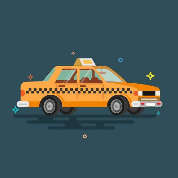 Taxi car. Ilustración plana del vector . — Vector de stock