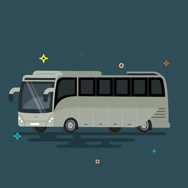 버스입니다. 시원한 평면 디자인 대 중 교통입니다. 국제. — 스톡 벡터
