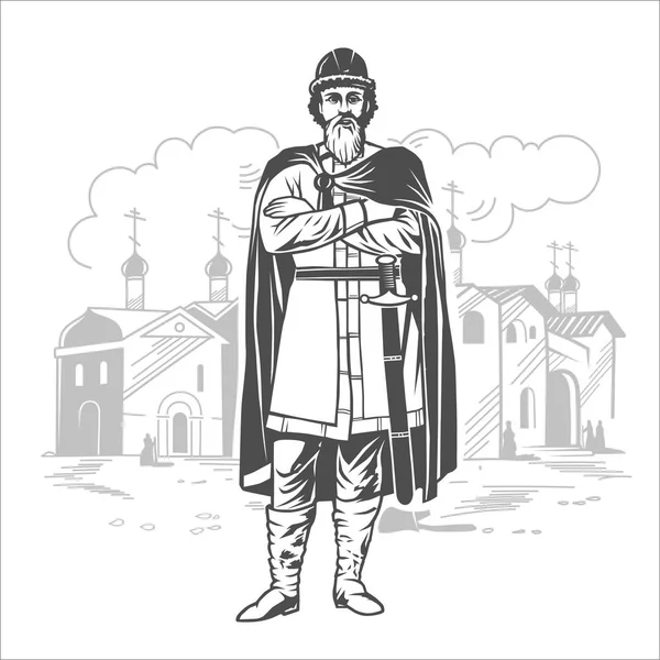 Príncipe ruso. Zar, guerrero . — Archivo Imágenes Vectoriales