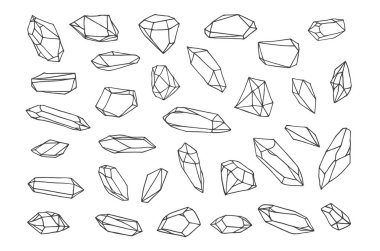 Kristal. Elle çizilmiş kristal.