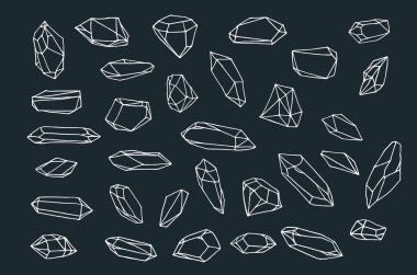 Kristal. Elle çizilmiş kristal.