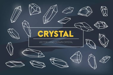 Kristal. Elle çizilmiş kristal.