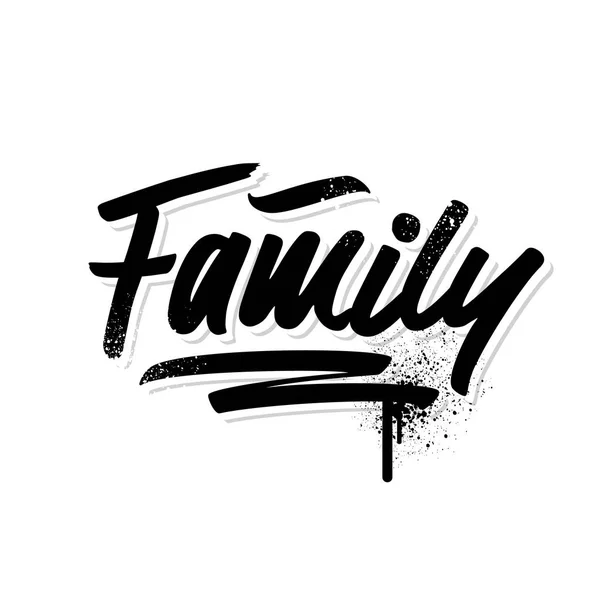 Familie Belettering Vectorillustratie — Stockvector