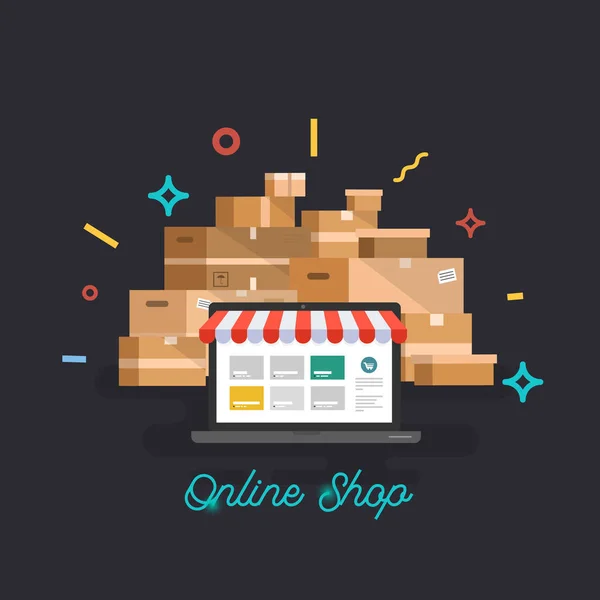 E-shop. Online zásilková služba — Stockový vektor