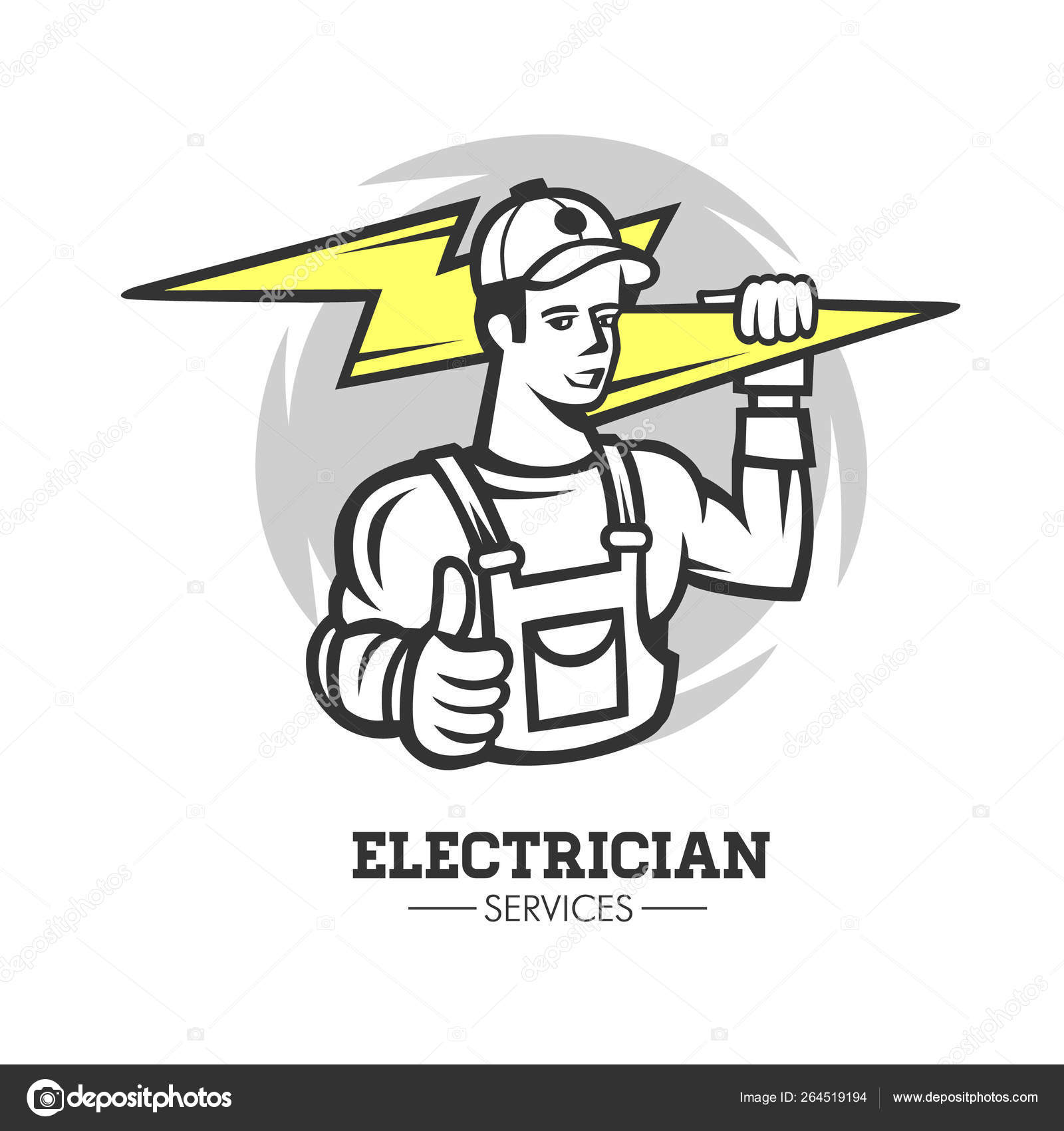 Electrician man, logo vector. Stock Vector Image by ©goodgraphic 264519194