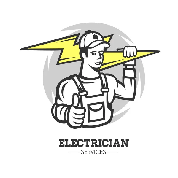 Elektrikçi adam, logo vektör.