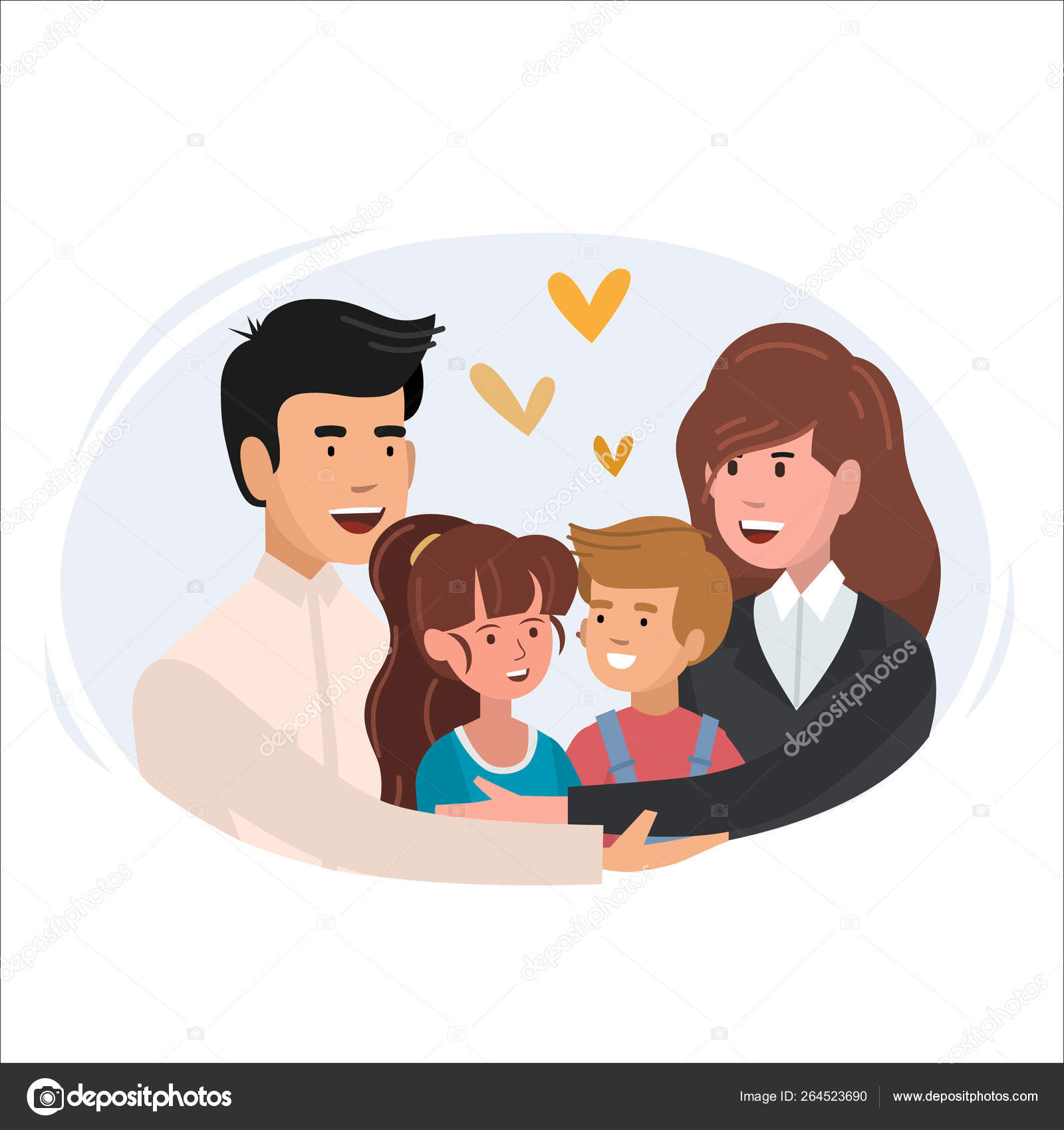 father and son hugging cartoon