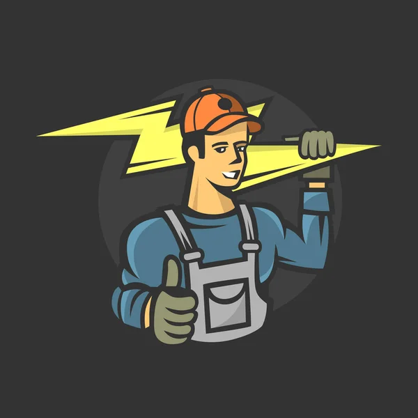 Електрик людина, логотип вектор . — стоковий вектор