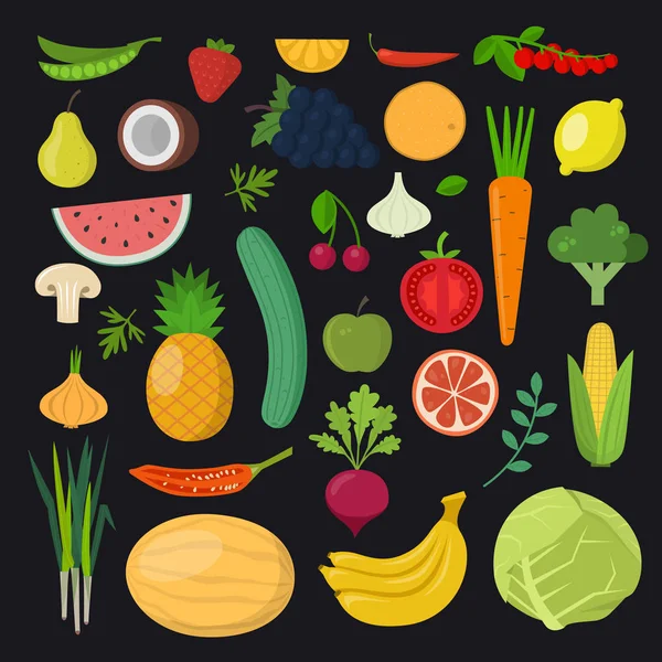 Ilustración brillante vector de verduras de colores . — Vector de stock