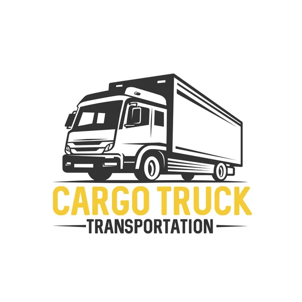 Logo ciężarówki. Transportu. Styl monochromatyczny. — Wektor stockowy