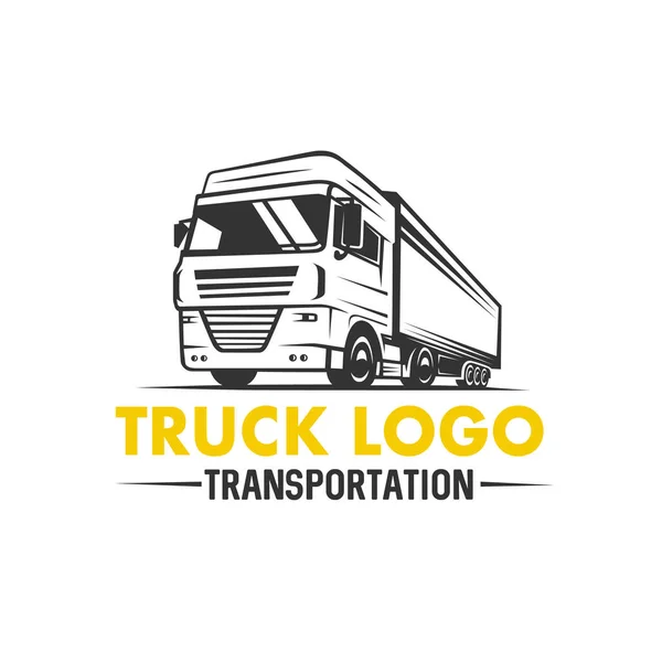 Logo ciężarówki. Transportu. Styl monochromatyczny. — Wektor stockowy