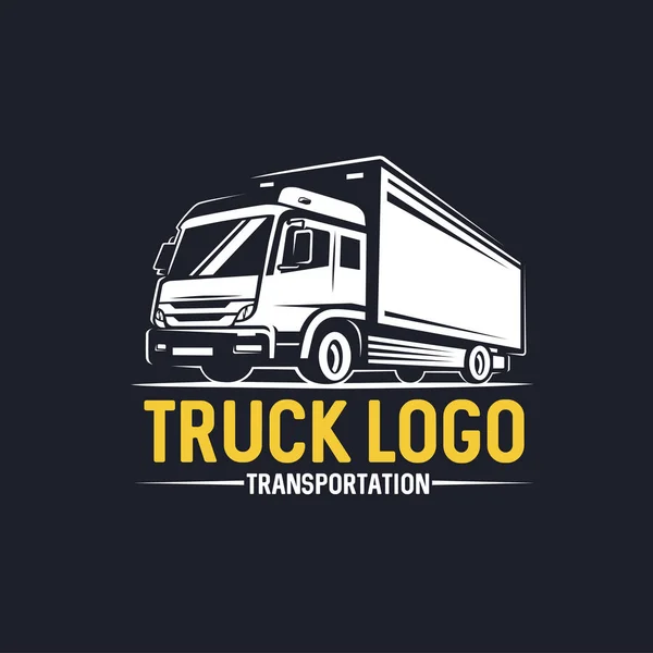 Logo del camion. Trasporto. Stile monocromatico . — Vettoriale Stock