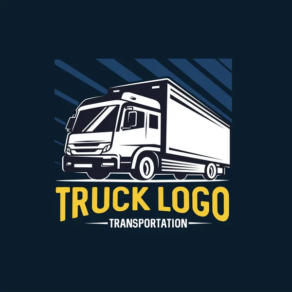 Kamyon logosu. Ulaşım. Tek renkli stil.