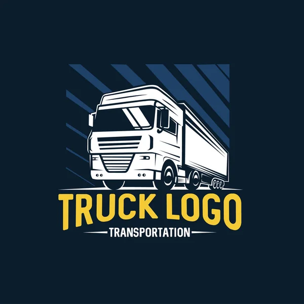 Το λογότυπο του φορτηγού. Μεταφορά. Μονόχρωμη τεχνοτροπία. — Διανυσματικό Αρχείο