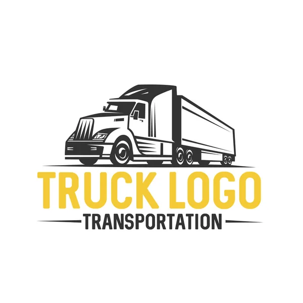 Το λογότυπο του φορτηγού. Μεταφορά. Μονόχρωμη τεχνοτροπία. — Διανυσματικό Αρχείο