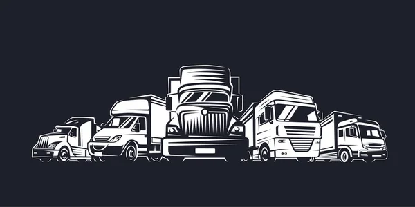 卡车标志,货物,送货。物流公司徽标类型. — 图库矢量图片