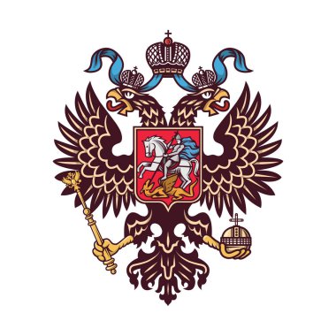 Silah Rus kat (çift başlı kartal) logo izole