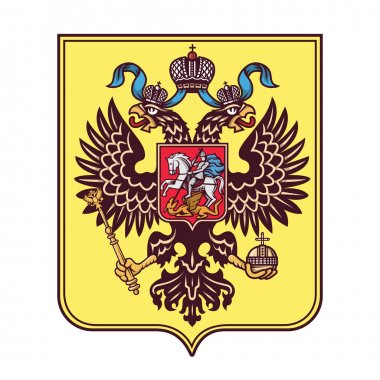 Silah Rus kat (çift başlı kartal) logo izole