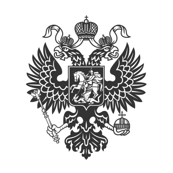 Russian coat of arms (double-headed eagle) logo isolated — Stock Vector