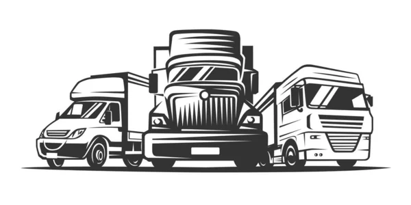 Truck logo, ładunek, dostawa. Logotyp firmy logistycznej. — Wektor stockowy