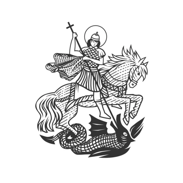 Святой Георгий. Векторная иллюстрация . — стоковый вектор
