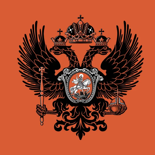 Красочный герб Российской империи. Векторная иллюстрация. XIX век . — стоковый вектор