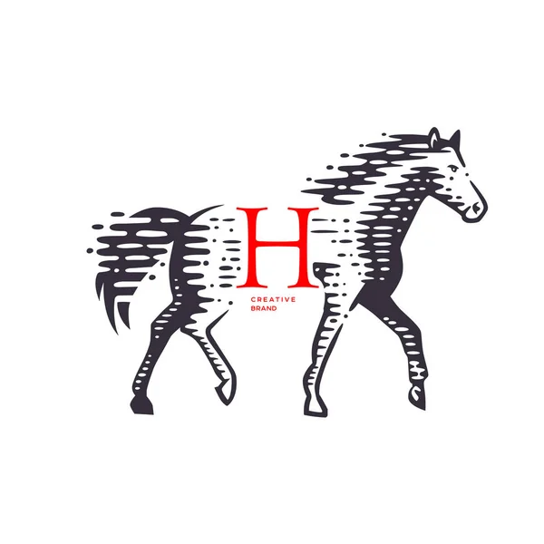 Ilustração vetorial do cavalo . — Vetor de Stock