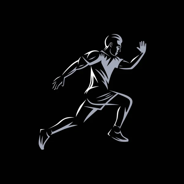 Concepto artístico de un hombre corriendo . — Archivo Imágenes Vectoriales