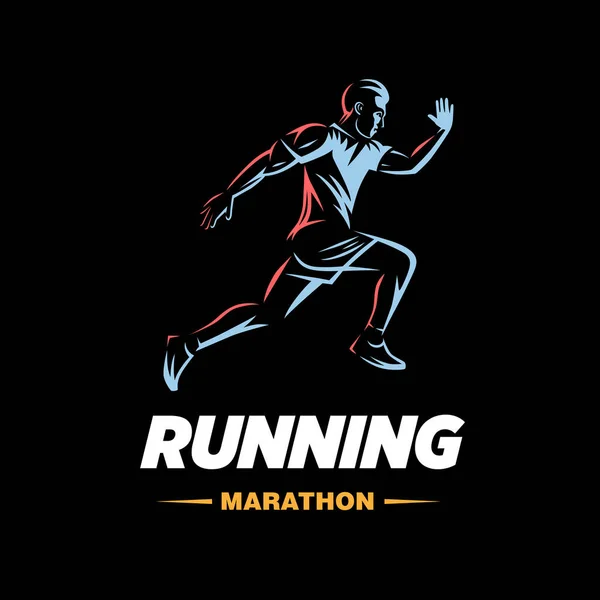 Art concept of a running man. — Stock Vector