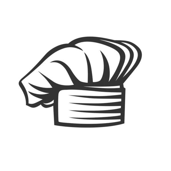 Значок Шляпы Пекаря Векторная Линейная Шапочка Шеф Повара Головной Убор — стоковый вектор