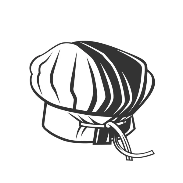 Значок Шляпы Пекаря Векторная Линейная Шапочка Шеф Повара Головной Убор — стоковый вектор