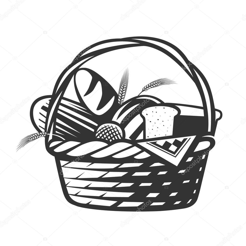 Vettoriale stockCesto Forno Illustrazione Vettoriale Oggetti Vettoriali  Bianco Nero di ©goodgraphic #400898420, image size:1024x1024