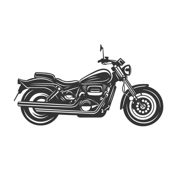 Illustration Moto Vintage Illustration Vectorielle Noir Blanc — Image vectorielle