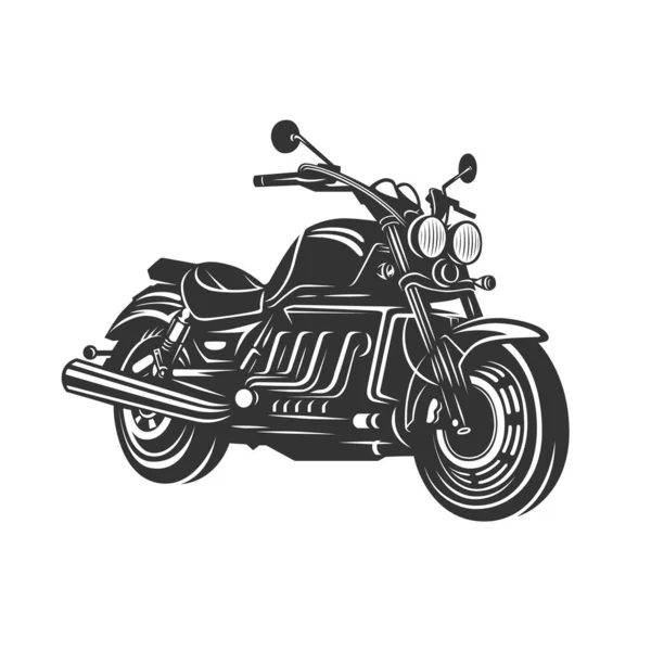 Винтажные Мотоциклетные Иллюстрации Черно Белая Векторная Иллюстрация — стоковый вектор