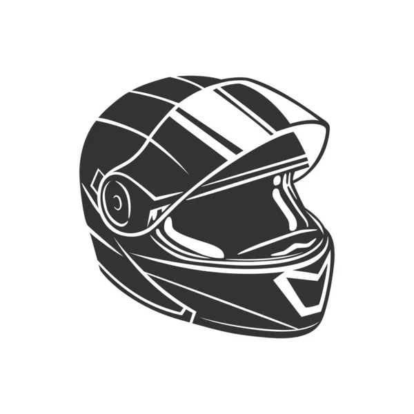 头盔复古插图 赛车摩托车插图 设计元素 黑白矢量图解 — 图库矢量图片