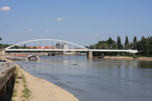 Rio Tisa Ponte Szeged Hungria — Fotografia de Stock