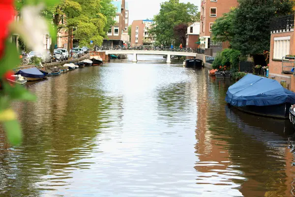 Amsterdam Netherlands Aug 2018 View Amsterdam Netherlands Transport River Image — Stock Photo, Image