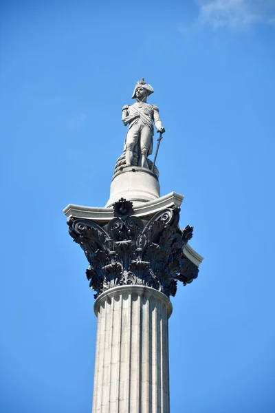 The statue of Admiral Nelson that sits ontop of Nelson\'s Column