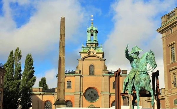 Statue Karl Xiv Johan Stockholm Equestrian Statue Shows Karl Xvi — Stock Photo, Image