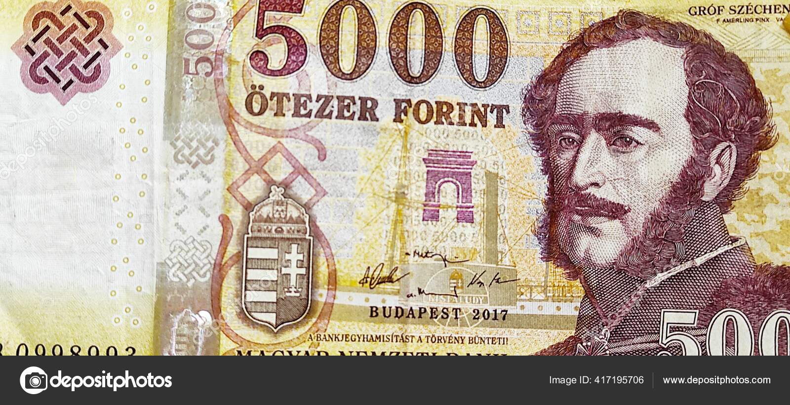 匈牙利福林特5000元钞票—— 库存社论照片© miroslav110 #417195706