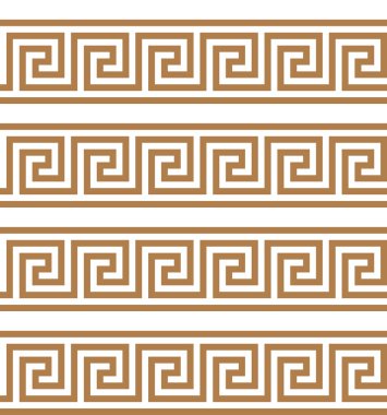 Tipik Mısırlı, Suriyeli ve Yunan dürtüleri. Yunan anahtarı. Arap geometrik dokusu. İslam Sanatı. Soyut geometrik. Vektör ve illüstrasyon.