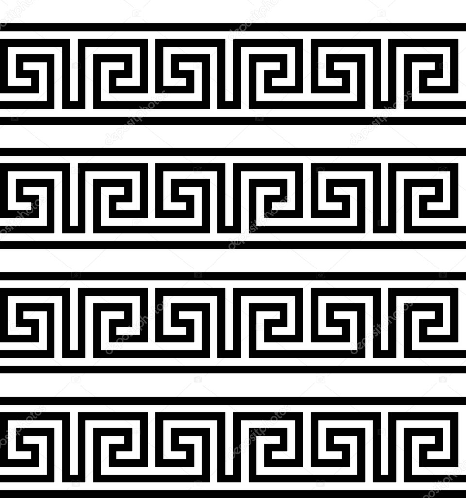 Typical egyptian, assyrian and greek motives. Greek key. Arabic geometric texture. Islamic Art. Abstract geometric. Vector and illustration.