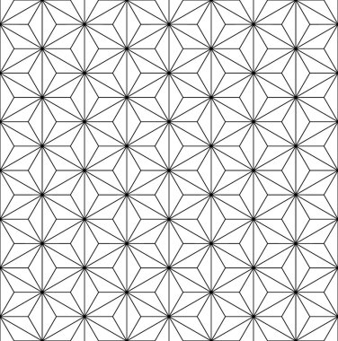 Sorunsuz vintage Japon asanoha izometrik vektör desen