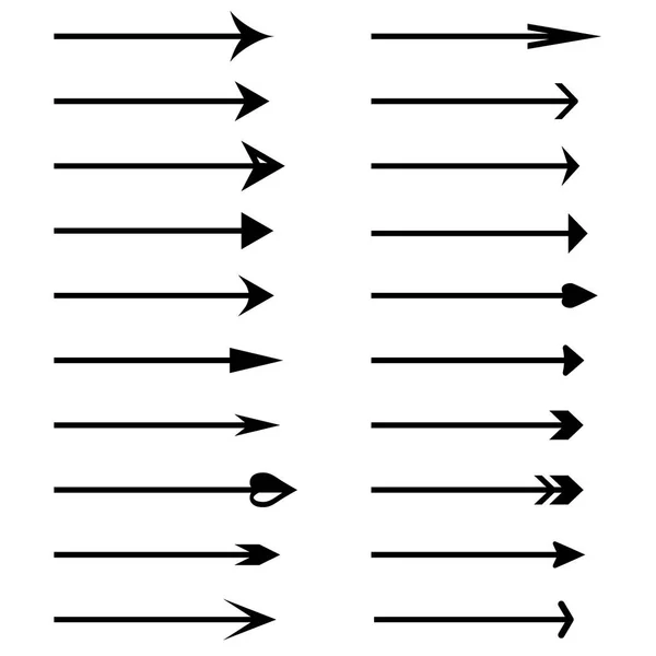 Icônes Vectorielles Flèches Jeu Flèches Vectorielles Noires Collection Vecteurs Flèches — Image vectorielle