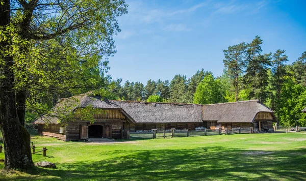 Altes Haus Wald Ethnographisches Freilichtmuseum Bei Riga Lettland — Stockfoto