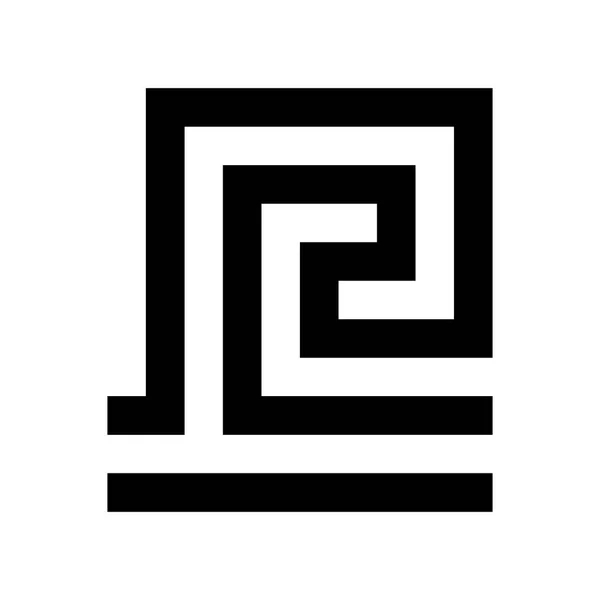 Tipico Simbolo Vettoriale Egiziano Assiro Greco Chiave Greca Arte Araba — Vettoriale Stock