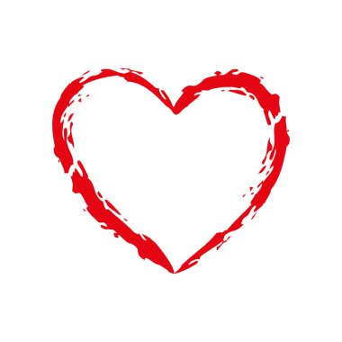 Kalp şekli çerçeve beyaz arka plan, vektör ve illüstrasyon izole fırça boyama