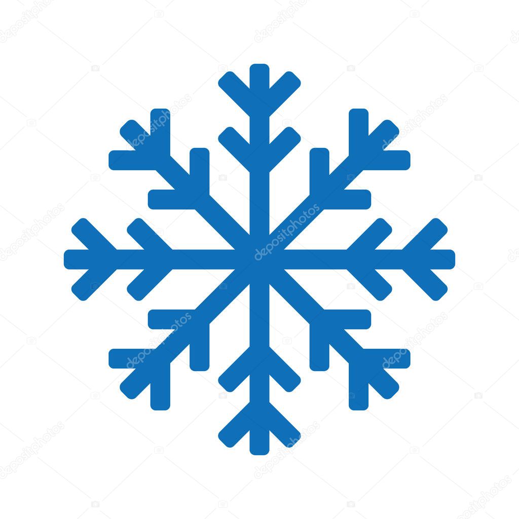 Snowflake icon or logo. Christmas and winter theme symbol. Vector and illustration.